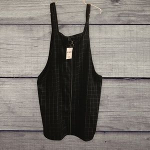Zip up grid overall dress